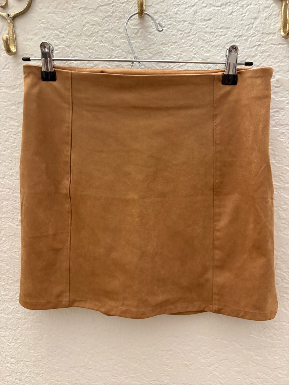 Sunday Edition Classic Faux Suede Mini Skirt - Tan